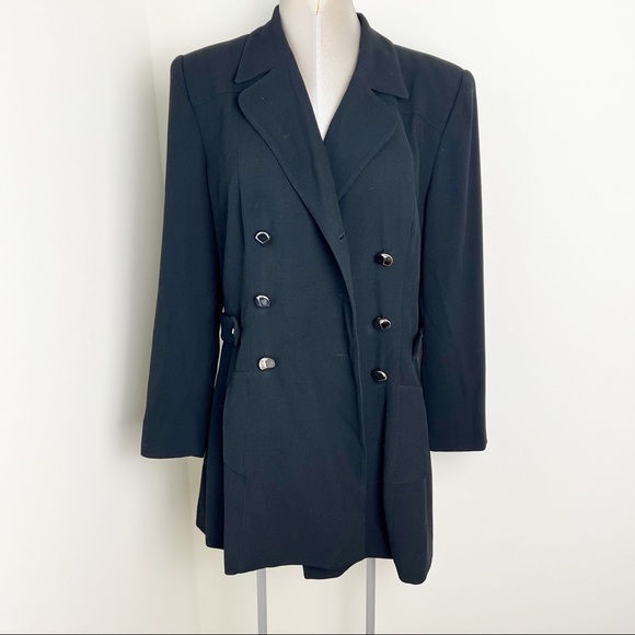 Vintage Alberto Makali Double Breasted Blazer Jacket Size 12 “Large” Wool - Picture 7 of 9